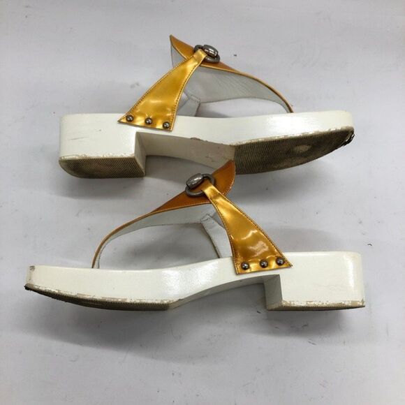 Gucci Y2K Gold Topaz Horsebit Platform Thong Sandals w/ Box Size EU 36/US 5.5 - Picture 8 of 11